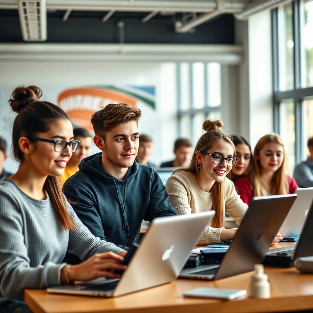 Young people learning skills